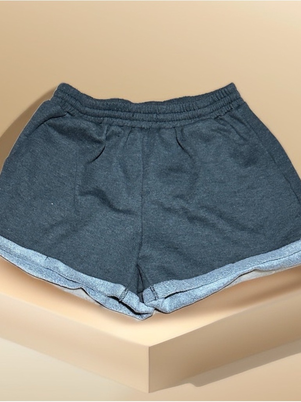 SHEIN Charcoal Gray Athletic Shorts with Light Hem